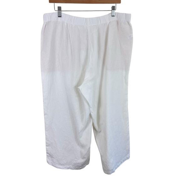 J. Jill Love Linen 100% Linen White Cropped Lightweight High Rise Pants Size L - Picture 2 of 7